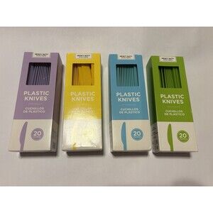 80 Amscan Spring Summer Colors Heavy Duty Reusable Dishwshr Safe Plastic Knives